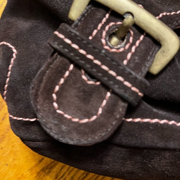 Karl Mannise, made in Italy. Pink and Brown Suede Purse - Picture 5 of 13